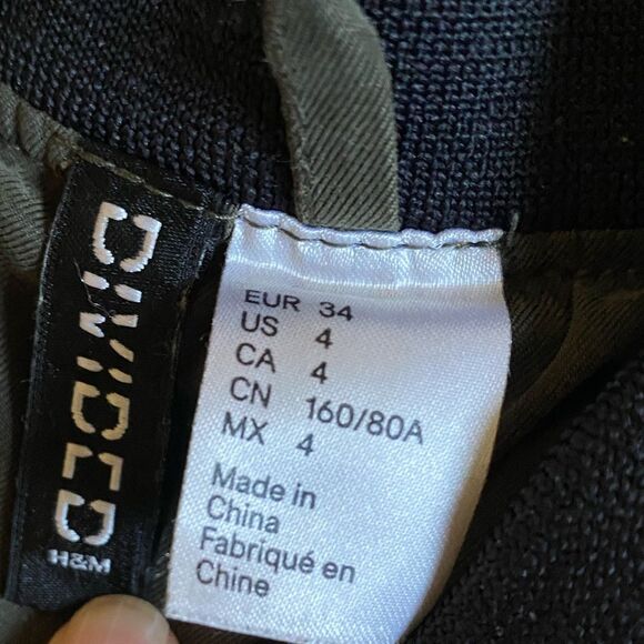 H&M Waist Tie Lightweight Bomber Jacket Women's Size 4 Army Green Military Chic - Picture 15 of 16